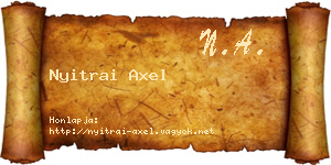 Nyitrai Axel névjegykártya